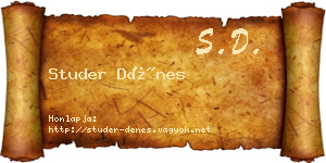 Studer Dénes névjegykártya