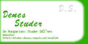 denes studer business card